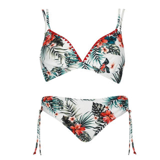 Olympia Beachwear: Tropical flowers bikini & hipster-housu