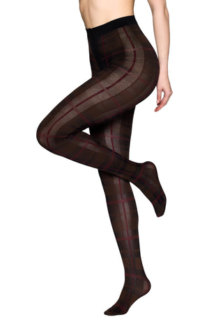 Naomi 50 den ruutusukkahousut - musta