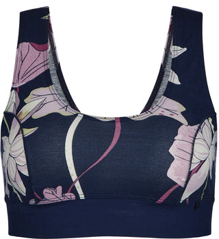 Elastic Trend bustier puuvilllaa, dark blue flower print