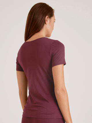 Natural Comfort T-paita puuvillaa, viininpunainen