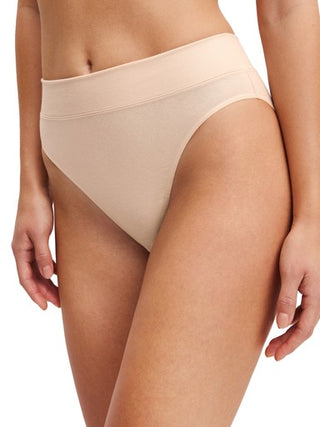 ELASTIC korkeavyötäröinen puuvillahousu, rose teint