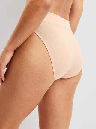 ELASTIC korkeavyötäröinen puuvillahousu, rose teint