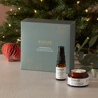 Evolve Organic Beauty Moisture Boost Duo gift box LAHJAPAKKAUS