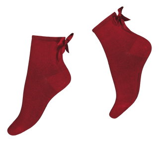 BRIELLE nilkkasukat rusetilla - punainen