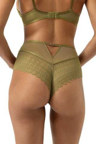 Captivating korkeavyötäröinen cheeky brief, oliivi