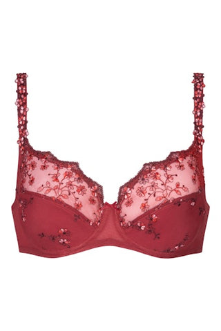 Delightful kaarituettu, kokokuppinen rintaliivi, punainen