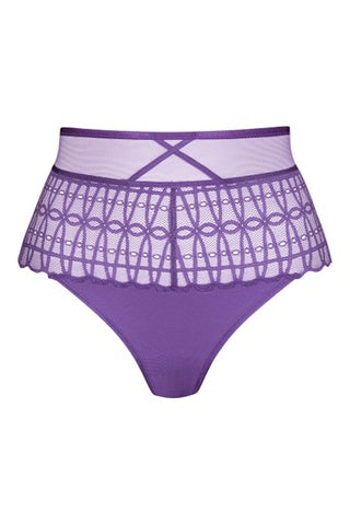 Captivating korkeavyötäröinen cheeky brief, violetti