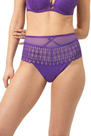 Captivating korkeavyötäröinen cheeky brief, violetti